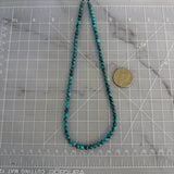 Stabilized Spider Web Egyptian Turquoise Round Beads Necklace 16 Inches