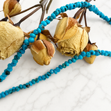 Stabilized Egyptian Turquoise Smooth Nugget Bead Necklace 16.5 Inches