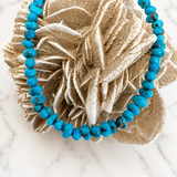 Stabilized Egyptian Turquoise Smooth Nugget Bead Necklace 16.5 Inches