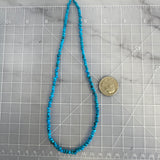 Stabilized Egyptian Turquoise Smooth Nugget Bead Necklace 16.5 Inches