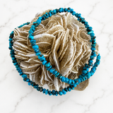 Stabilized Egyptian Turquoise Freeform Smooth Nugget Bead Necklace 16 Inches
