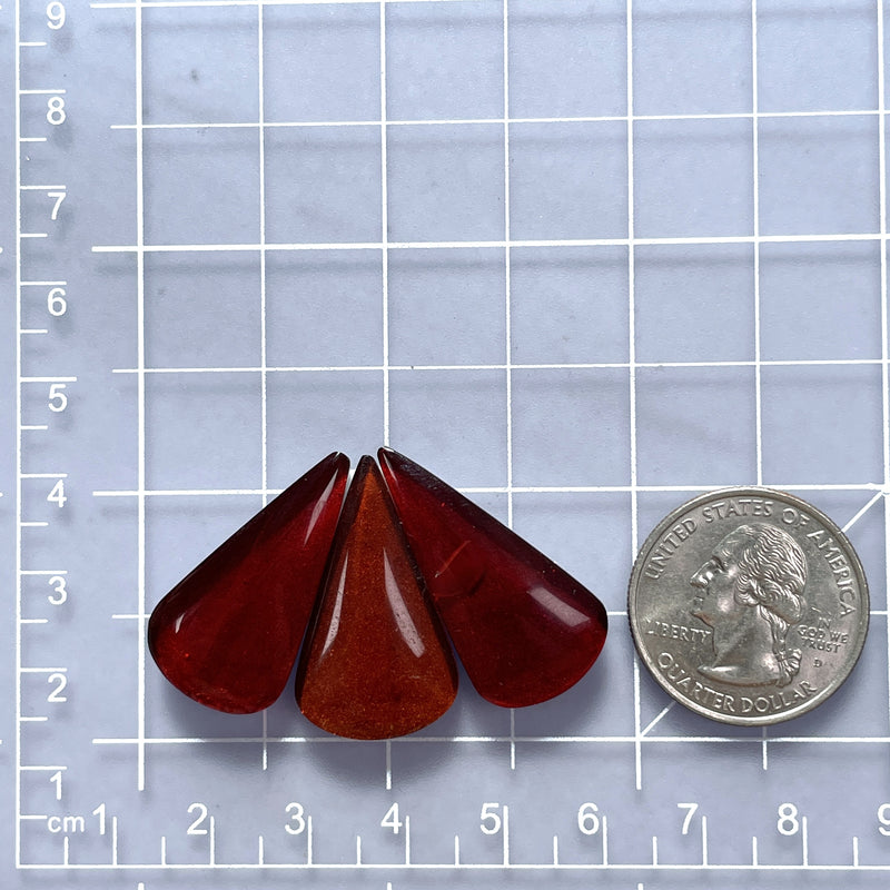 Large Red Teardrop Rosarita, Set of 3 Dimensions