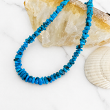Stabilized Egyptian Turquoise Chip Bead Necklace 16.5 Inches