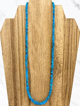 Stabilized Egyptian Turquoise Chip Bead Necklace 16.5 Inches