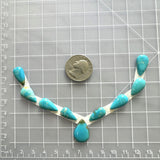Small Sky Blue Teardrop Kingman Turquoise, Set of 9 Dimensions