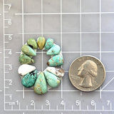 Small Mixed Teardrop Mixed Turquoise, Set of 12 Dimensions
