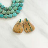 Large Deep Green Freeform Royston Turquoise, Set of 2 Background