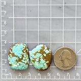 Large Faint Blue Freeform Number 8 Turquoise, Set of 2 Dimensions