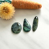 Large Sea Green Mixed Crescent Lake Variscite, Set of 3 Background