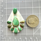 Small Sea Green Mixed Crescent Lake Variscite, Set of 9 Dimensions