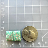 Small Mint Green Bar Broken Arrow Variscite, Set of 2 Dimensions