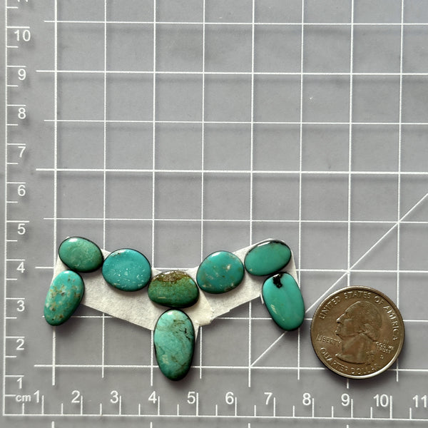 Small Sky Blue Mixed Kingman Turquoise, Set of 8 Dimensions