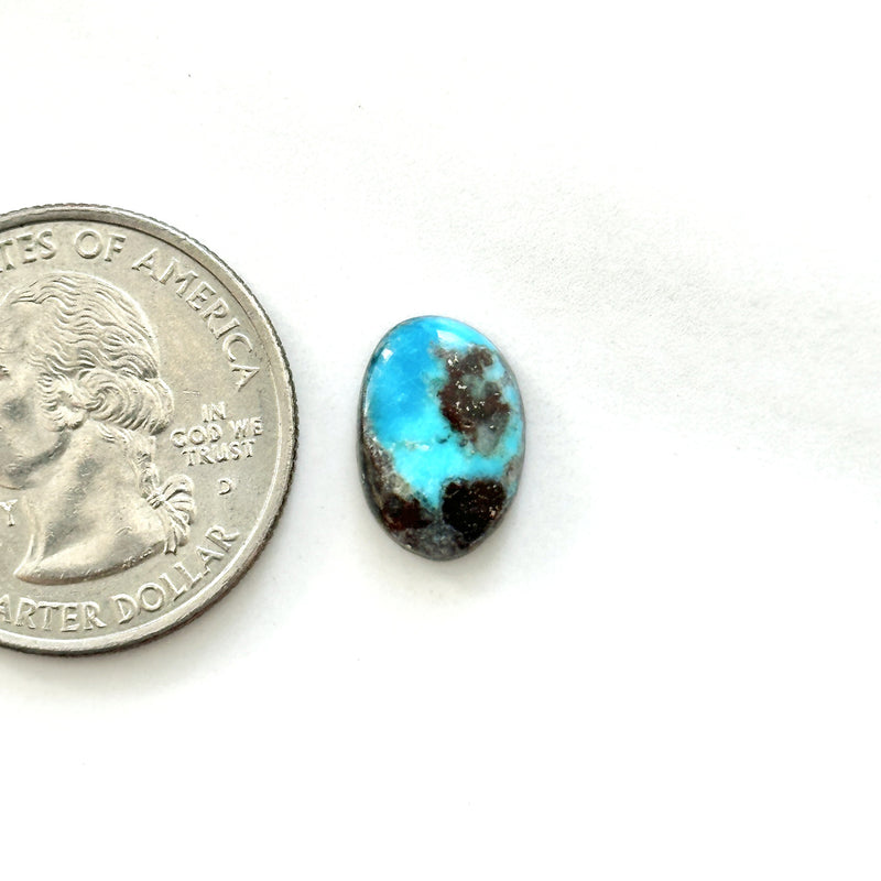 Small Sky Blue Oval Bisbee Turquoise Dimensions