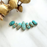 Small Sky Blue Oval Number 8 Turquoise, Set of 7 Background