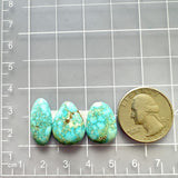 Medium Sky Blue Mixed Sonora Turquoise, Set of 3 Dimensions