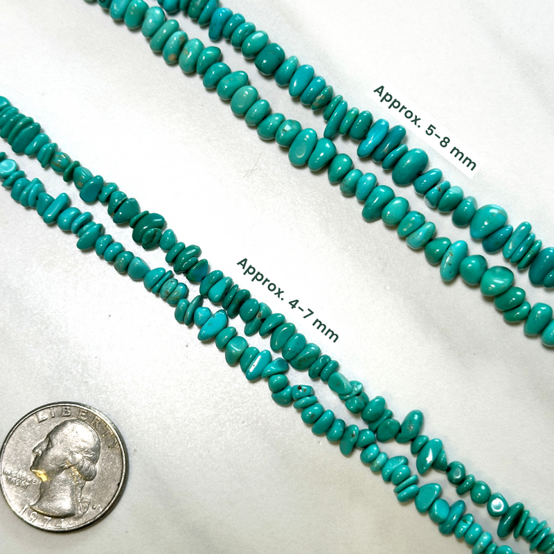 Ocean Blue Fox Turquoise Smooth Nugget Beads