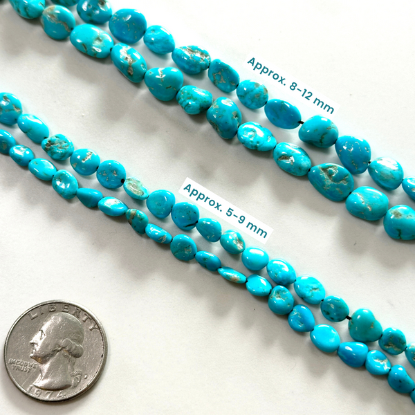 Ocean Blue Sleeping Beauty Turquoise Nugget Beads