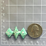 Small Mint Green Diamond Namtso Lake Turquoise, Set of 3 Dimensions