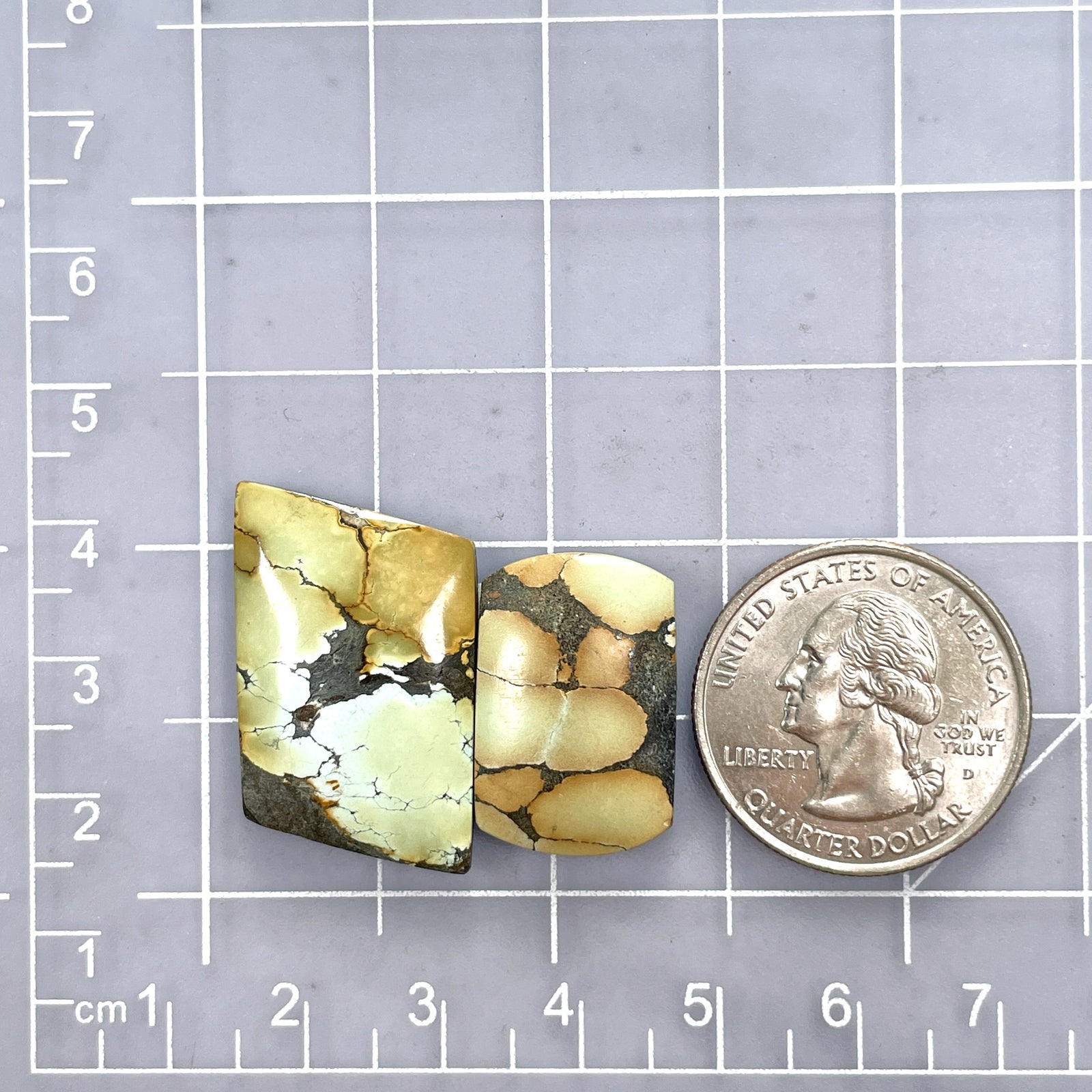 Large Pale Brown Mixed Treasure Mountain Turquoise, Set of 2