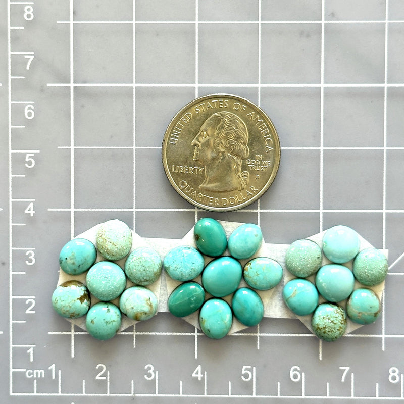 Small Mixed Mixed Sonora Turquoise, Set of 22 Dimensions