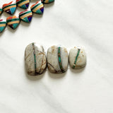 Large Deep Green Freeform Royston Turquoise, Set of 3 Background