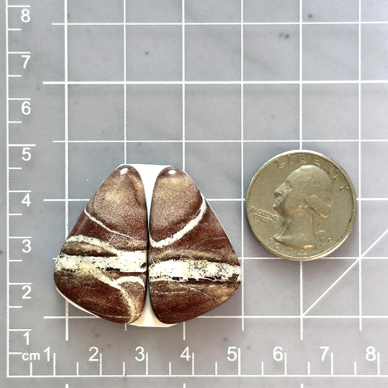 Large Red Triangle White Buffalo Dolomite, Set of 2 Dimensions