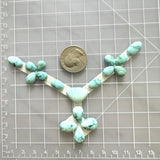 Small Faint Blue Mixed Sand Hill Turquoise, Set of 18 Dimensions