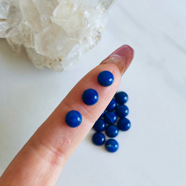 6.5x6.5mm Round Lapis Lazuli, Set of 10