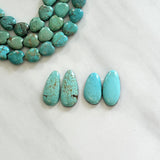 Medium Sky Blue Teardrop Number 8 Turquoise, Set of 4 Background