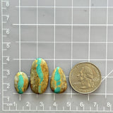 Large Sky Blue Mixed Royston Turquoise, Set of 3 Dimensions