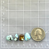 Small Faint Blue Mixed Mixed Turquoise, Set of 4 Dimensions