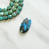 Large Sky Blue Oval Ithaca Peak Turquoise Background