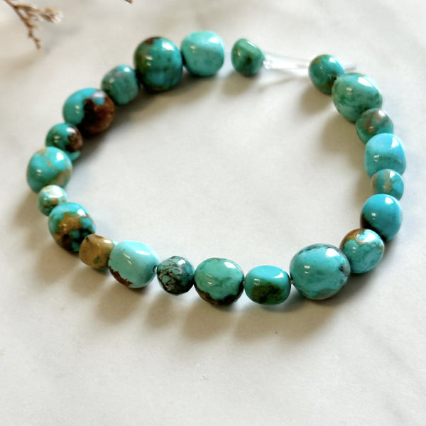 Small Sky Blue Smooth Nugget Beads Fox Turquoise Dimensions