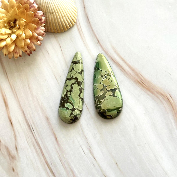 Large Mint Green Teardrop Treasure Mountain Turquoise, Set of 2 Background