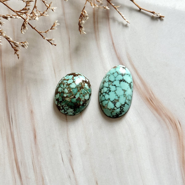 Large Sky Blue Mixed Namtso Lake Turquoise, Set of 2 Background