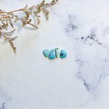 Small Mixed Freeform Lone Mountain Turquoise, Set of 4 Background