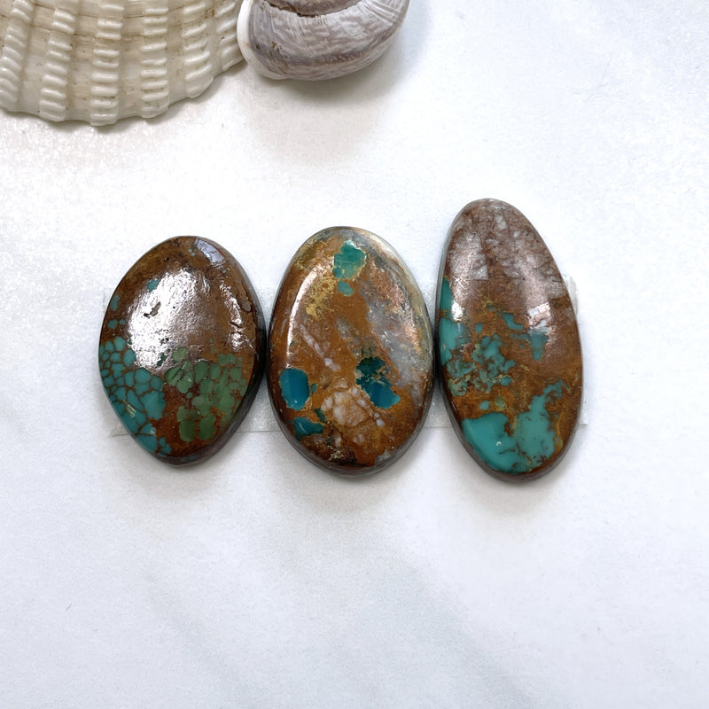 Large Sky Blue Freeform Royston Turquoise, Set of 3 Background