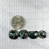 Medium Ocean Blue Mixed Yungai Turquoise, Set of 4 Dimensions