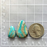 Large Sky Blue Teardrop Royston Turquoise, Set of 2 Dimensions