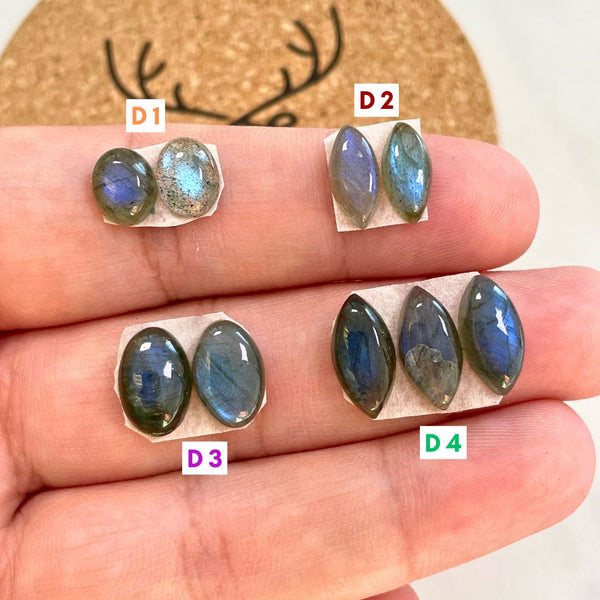 3. Small Oval Labradorite, Set of 2 - 110524