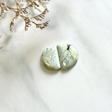 Small Pale Brown Half Moon Crescent Lake Variscite, Set of 2 Background