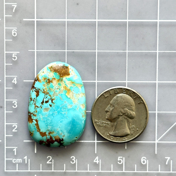 Large Sky Blue Oval Royston Turquoise Dimensions