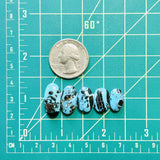 Small Ocean Blue Oval Yungai Turquoise, Set of 5 Dimensions