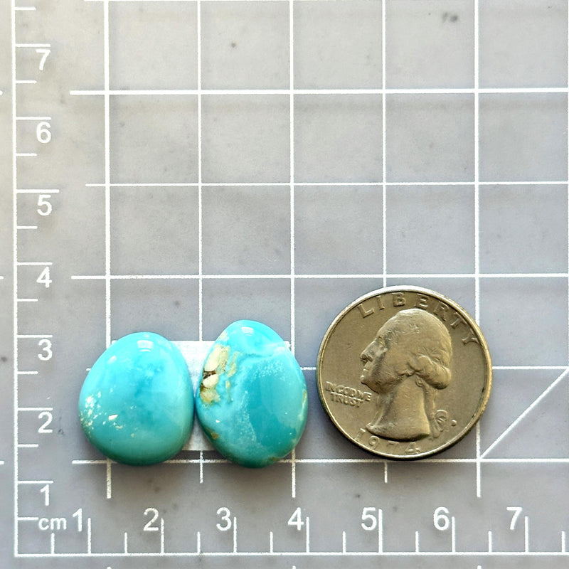 Medium Sky Blue Mixed Royston Turquoise, Set of 2 Dimensions