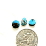 Small Sky Blue Mixed Kingman Turquoise, Set of 3 Dimensions
