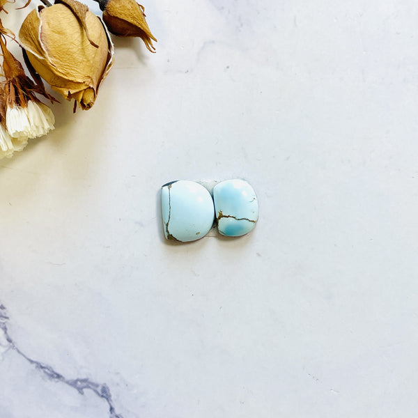 Small Sky Blue Half Moon Sand Hill Turquoise, Set of 2 Background