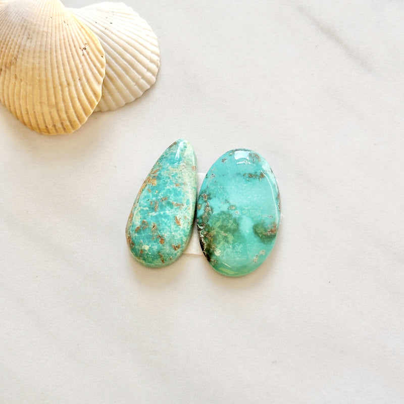 Large Sky Blue Mixed Tyrone Turquoise, Set of 2 Background