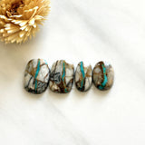 Large Sky Blue Mixed Royston Turquoise, Set of 4 Background