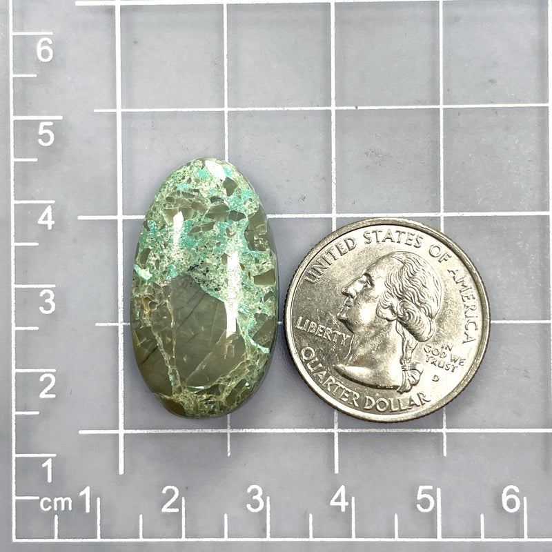 Large Faint Green Oval Carico Lake Turquoise Dimensions