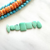 Small Mint Green Mixed Crescent Lake Variscite, Set of 7 Background